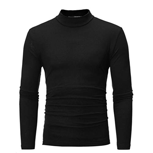 iLXHD Autumn Winter Men's Striped Turtleneck Long Sleeve T-Shirt Top Blouse