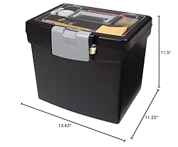 Storex Portable File Box with Organizer Lid