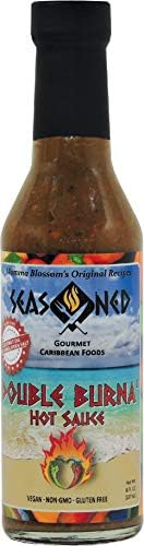 DOUBLE BURNA' HOT SAUCE BBQ SAUCE, MARINADE, SPICY & SAVORY SAUCE, GOURMET FLAVOR, TRADITIONAL CARIBBEAN RECIPE, HAND CRAFTED