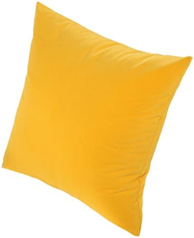 Honeya Yellow Solid Color Flocking Velvet 100% Polyester Throw Pillow Covers Decor Cushion Slipcovers Square 19x19 Inch