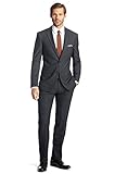 Hugo Boss Dark Grey Plaid Two Button Virgin Wool New Men's Suit Set (38R 35W)