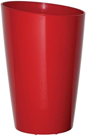 DCN Plastics Mirage Tall Round Planter, Red, 16"