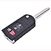 WBOY 4 Button Remote Key Flip Replacement Uncut Blade Shell Fob Case Compatible With Mazda 3 5 6 RX8 CX7 CX9 No Chips