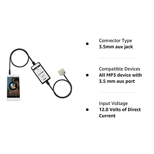 Car Audio AUX Input Adapter, 3.5mm Auxiliary Jack CD Changer for Honda