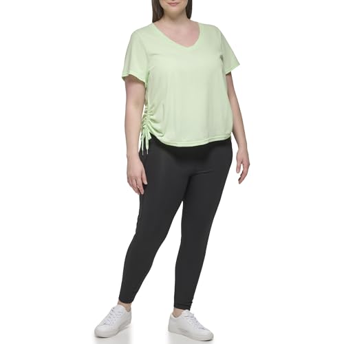 Calvin Klein Performance Womens Active Textured Pique Mesh Adjustable Side Ruch…