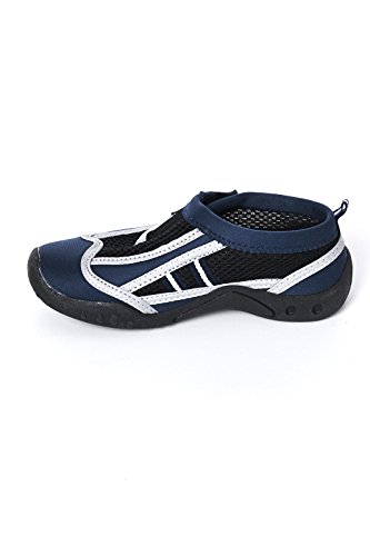 High Style Little and Big Kid's Aqua Water Shoes - Beach Shoes with Velcro closure (Navy, US 4 Kid)
