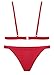 Jaci.Vela Women's Fashion Bikini Set Solid Color Two Piece Swimsuit,US4-6=Tag Size M,Red