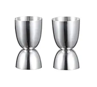 Bridge2shopping Set of Chromium Plated Double Side Peg Measure and Cocktail Shaker , 30/60 ml