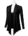 FLORIA Women's Open Front Drape Hem Lightweight Long Sleeve Knit Cardigan Black 1XL