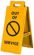Cortina Lamba Safety Floor Sign, Out of Service, 03-600-41, 2 x 4, Yellow