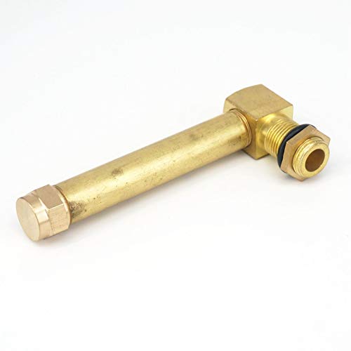 Maslin 1/4" 3/8" BSP M12 M14 M16 Length 80mm 100mm 125mm 150mm 200mm Brass Oil Liquid Level Indicator Sight Glass Gauge Lathes - (Size: 80mm, Thread Specification: 1/4")
