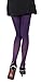 CozyWow Women's 80D Soft Solid Color Semi Opaque Footed Tights High Waist Womens Tights Purple