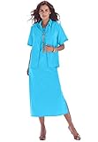 Roamans Women's Plus Size Peachskin Shift Jacket Dress