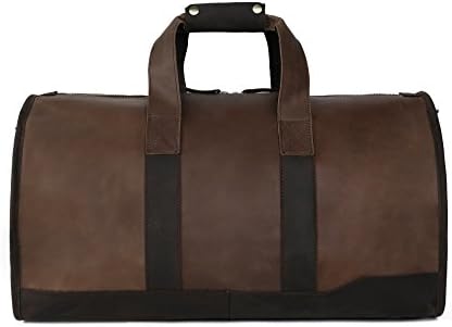 HandMadeCart Genuine Leather Travel Bag Men's Leather Luggage Travel Bag Duffle Bag Weekender Bag DZ03