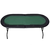 This table features a solid wood with steel legs and steel support in the middle for strength and durability,with a real casino feel.This table seats up to 8 players and allows for 8 beverages.8 Player position padded armrest surrounds the ta...