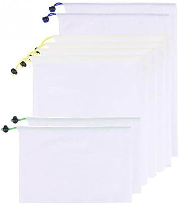 Reusable Mesh Bag Premium Washable Mesh Bags for Groceries Shopping & Storage of Fruit Vegetables & Garden Produce - Eco Friendly Net Bags, Set of 9 (3Small, 3 Medium, 3 Large)
