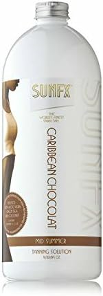 SunFX Caribbean Chocolat- All Natural Spray Tanning Solution 4 Fl Oz | MID SUMMER)