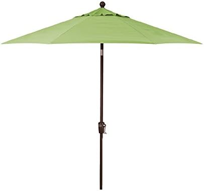 Treasure GardenPush Button Tilt Octagon Umbrella, 9ft - Outdoor Patio, Deck, Pool, Backyard Stand Alone Umbrella - Heavy Duty w/Bronze Frame & Obravia2 Fabric (Kiwi)