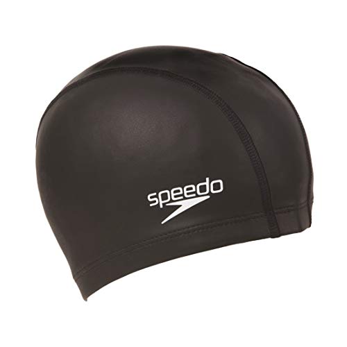 Speedo Unisex-Adult Ultra Pace Swimming Cap | 3 Panel Design Training Aids, Black, One Size