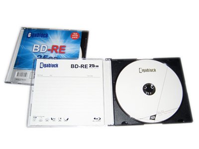 5pcs Gigablock ReWritable Blu-Ray BD-RE 1~2X 25GB Logo Printed Blank Media with Jewel Case - Thumbnail 2