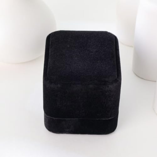 Niche-Finds Niche-Finds Black Fancy Ring Box Jewelry Box Ring box - Genuine Velvet