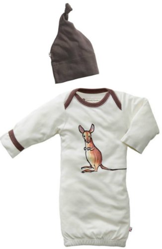 Babysoy Organic Layette Gown & Hat Newborn Gift Set, Neutral Baby-Mala