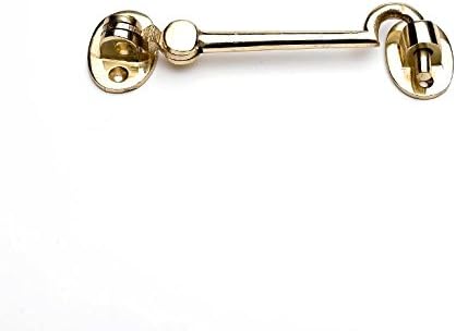 Merriway BH05742 Silent Cabin Door Hook And Eye, 75mm (3 Inch), Polished Brass