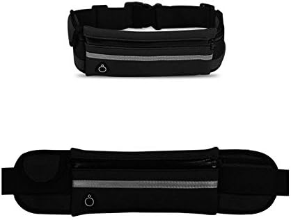 Running Belt Waist Pack Phone Holder Fanny Pack for Women &amp; Men Reflective Water Resistant fits most cell phones including iphone plus and Samsung Galaxy - MitchMack - Black
