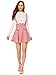 MakeMeChic Women's Casual Straps High Waist Suspender Skirt Pinafore Overall Dress Bow Pink M