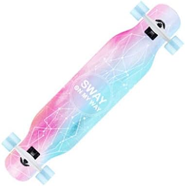 Proスケートボードメープルウッドロングボード十代の若者たち大人初心者女の子男の子子供 B08bnn6hly スケートボード 産業 研究開発用品 おもちゃ スケートボード7レイヤーデッキ42x9 割引