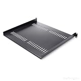 StarTech.com 1U Vented Server Rack Mount Shelf - 16in Deep Steel Universal Cantilever Tray for 19" AV & Network Equipment Rack - 44lbs (CABSHELF116V)