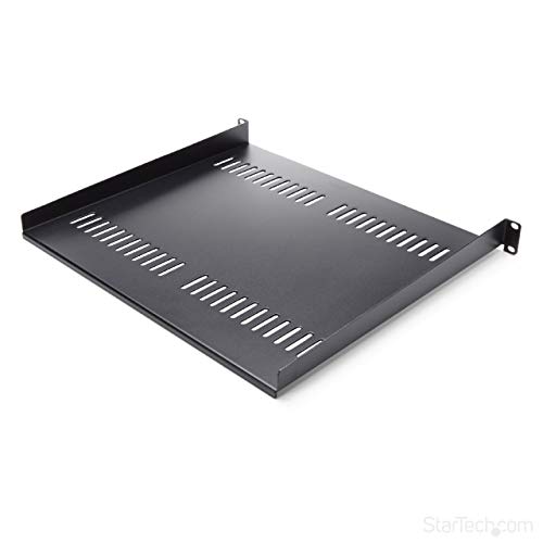 StarTech.com 1U Vented Server Rack Mount Shelf - 16in Deep Steel Universal Cantilever Tray for 19" AV & Network Equipment Rack - 44lbs (CABSHELF116V)