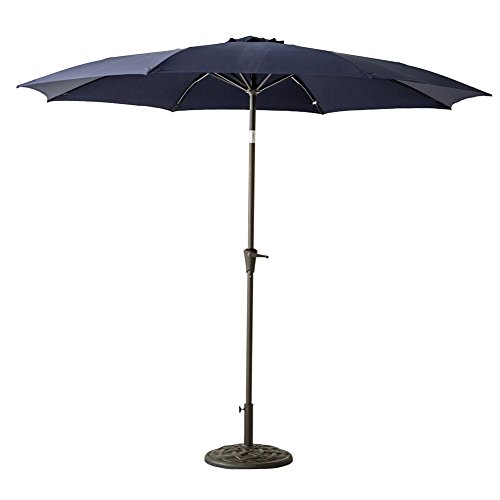 FLAME&SHADE 10′ Outdoor Patio Market Umbrella with Crank Lift, Fiberglass Rib Tips, Pu ...