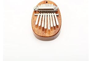 SLDHR Mini 8 keys Kalimba thumb piano, portable marimba music thumb piano pendant with lanyard, a unique gift for children, adults and beginners (Oval) (B11-1)