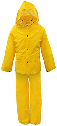 Boss 3PR0300YL Large Yellow 3-Piece Lined PVC Rain Suit
