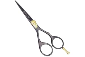 MTM PRO Professional Beard & Mustache Scissors with Mustache Comb Grooming kit For Men Beard Trimming Scissors, Small Grooming Scissors Men, Mustache & Beard Scissors (Black, Gold, 5")