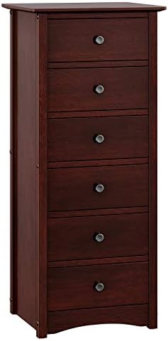 VASAGLE Dresser for Bed room with 6 Drawers, Chest of Drawers, Strong Wooden Body, Storage Unit for Residing Room, with Vintage-Type Handles, Simple Set up, Brown URCD06BR