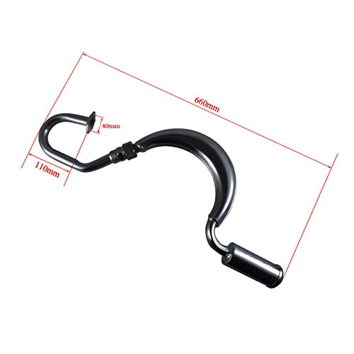 sthus 49cc 60cc 66cc 80cc High-Performance Racing Motorized Bicycle Gas Engine Motor Parts Muffler Expansion Chamber Exhaust Pipe - Black