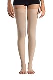 +MD Thigh High Graduated Compression Stockings Open-Toe 23-32mmHg Firm Medical Support Socks for Varicose Veins, Edema, Spider Veins