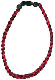 Titanium Ionic Braided Necklace - Red/Black