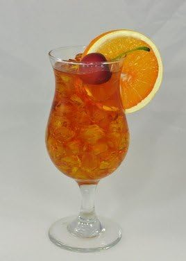 New! Hurricane Drink with Orange Slice and Cherry