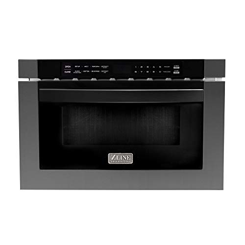 ZLINE 24" 1.2 cu. ft. Microwave Drawer in Black Stainless Steel