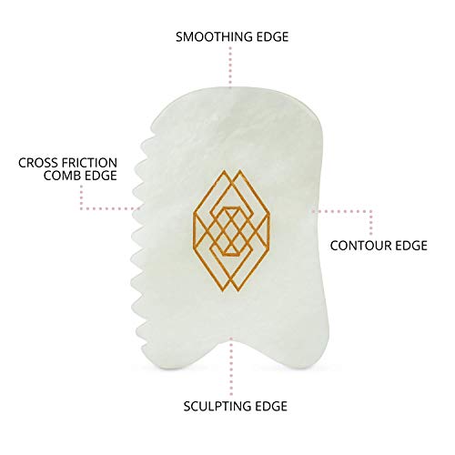 ILLUMINA BEAUTY Gua Sha Facial Tool, Unique 4-Edge Guasha Tool For Face, Jade Gua Sha Stone, Lymphatic Drainage Face… - Image 2
