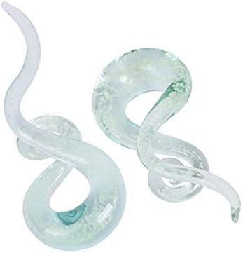 YOFANST Ear Stretching Glass Spiral Tapers Gauges 4g-9/16 inch Blue, Glow in The Dark, Purple, Green, Red