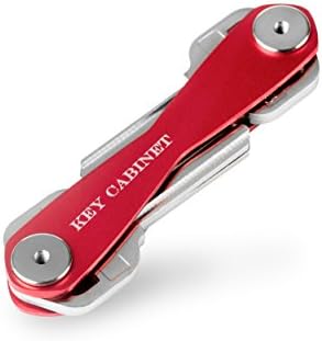 Key Cabinet - Smart Key Holder * Compact and Multifunctional Key Organizer * Fathers Day Gift * Extended Key Case Holds 2-10 Keys (Red)