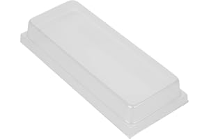 Restaurantware LIDS ONLY: Taipei 7.5 x 3.5 x 1.3 Inch Rectangle Transparent Lids 100 Plastic Lids For 18 Ounce Rectangle Wooden Containers - Containers Sold Separately Clear Plastic To Go Box Lids