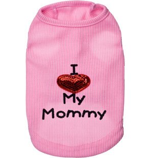 Ollypet Pack of 2 Dog Clothes For Small Dogs I Love Mommy Shirt Dress Girl Puppy Cat Pink Pet Cute Summer Chihuahua Yorkie Outfit M