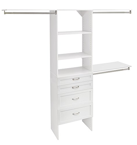 ClosetMaid 1933940 SuiteSymphony 25-Inch Closet Organizer with Shelves and 4-Drawers, Pure White