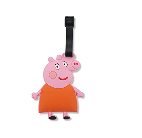 Finex Set of 4 Peppa Pig and Family Travel Luggage Tags Bag Tag with Adjustable Strap George Daddy Mommy Mummy Pig