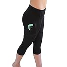 TIDAL COMFORT Women's Crop Legging with Zipper Pocket (10, Black)